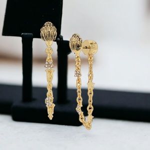 Kurt Geiger Gold-tone Drop Earrings with Crystal Accents